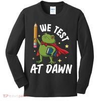 Teacher Frog We Test At Dawn Kids Long Sleeve Shirt thumb 0