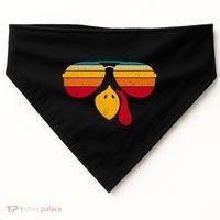 Turkey Face With Retro Sunglass USA-Made Doggie Bandana thumb 0