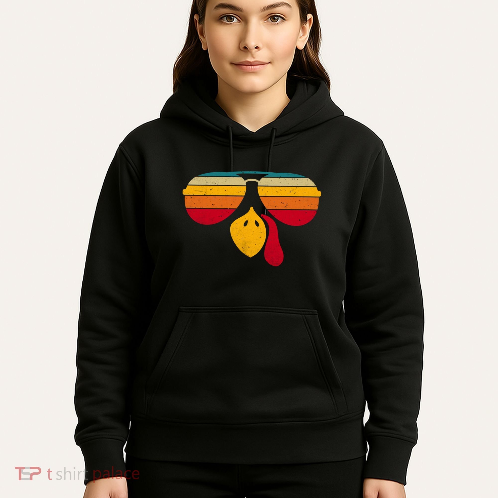 Turkey Face With Retro Sunglass Hoodie