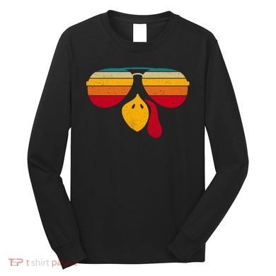 Turkey Face With Retro Sunglass Long Sleeve Shirt