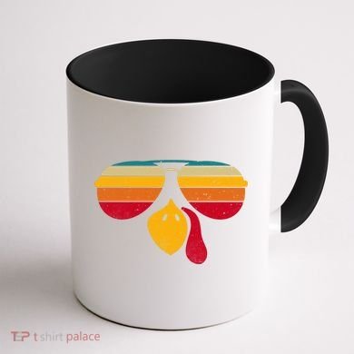 Turkey Face With Retro Sunglass Coffee Mug back