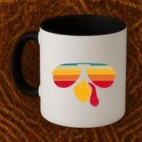 Turkey Face With Retro Sunglass Coffee Mug thumb 2