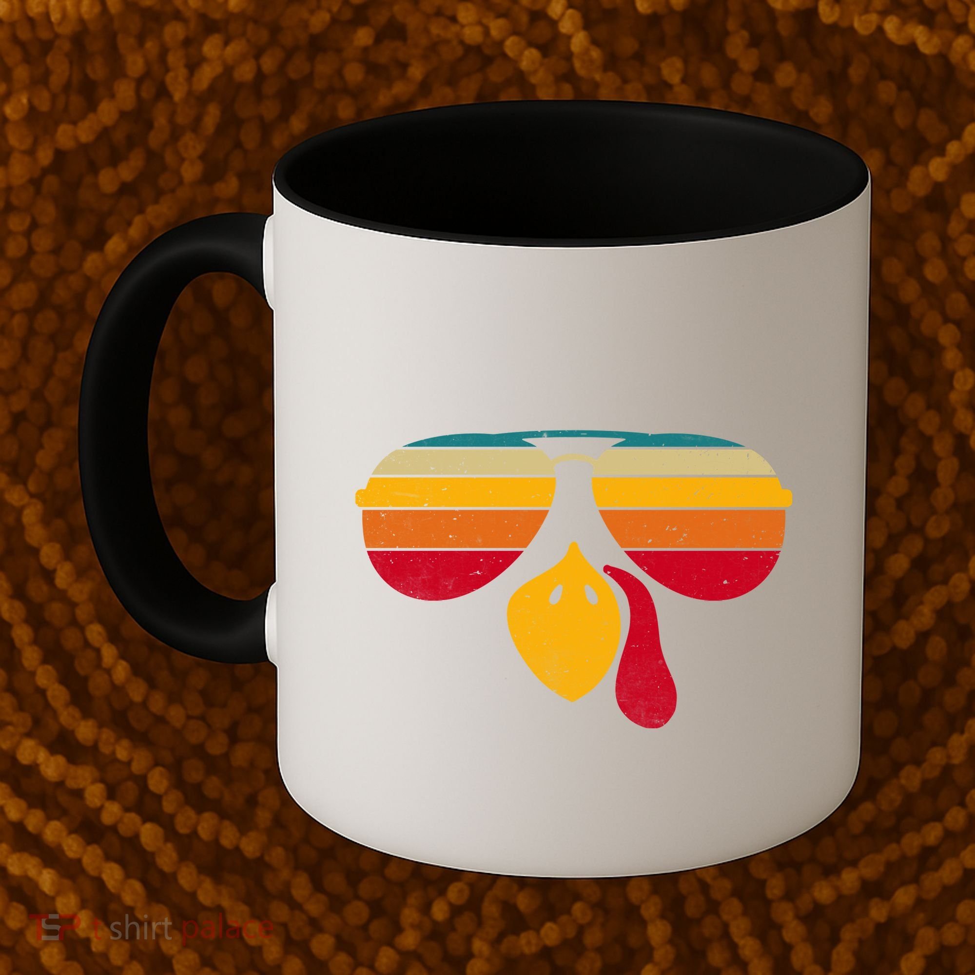 Turkey Face With Retro Sunglass Coffee Mug