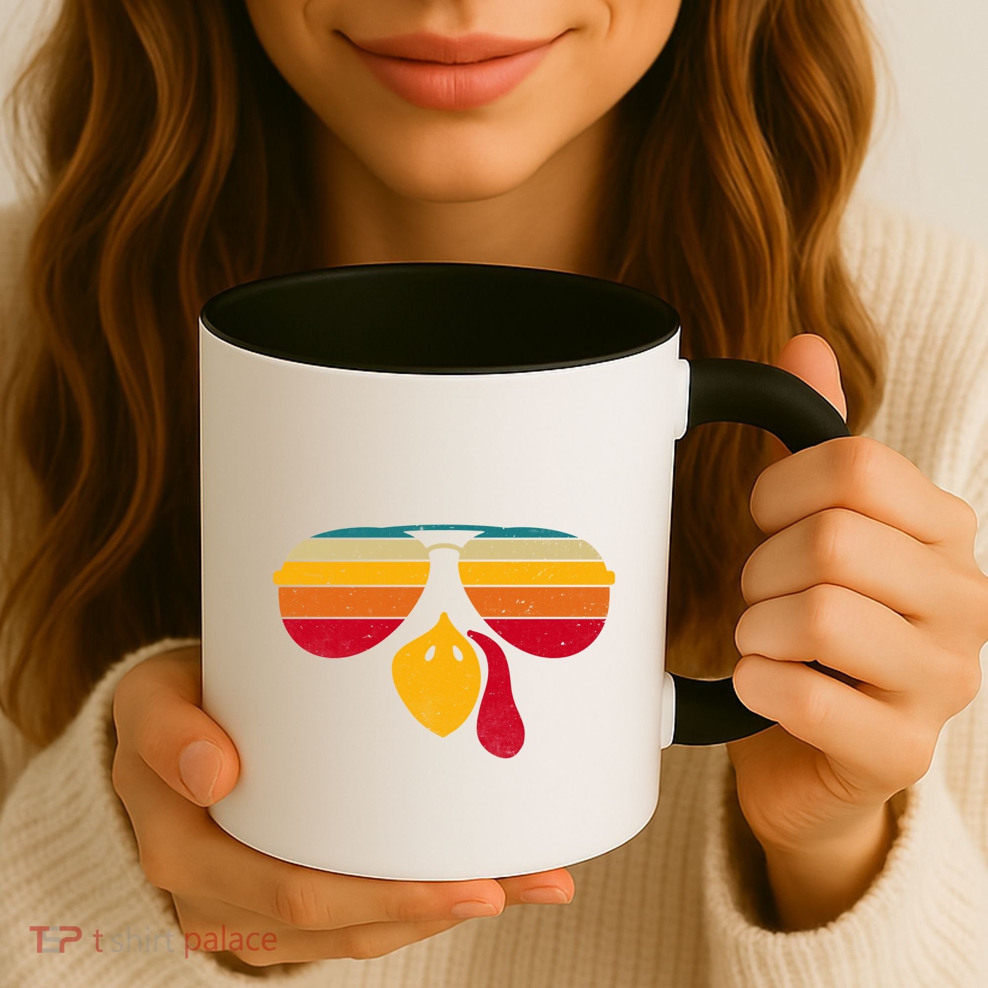 Turkey Face With Retro Sunglass Coffee Mug