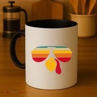 Turkey Face With Retro Sunglass Coffee Mug thumb 4