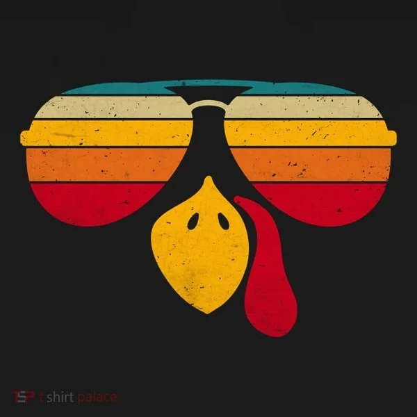 Turkey Face With Retro Sunglass Toddler Hoodie