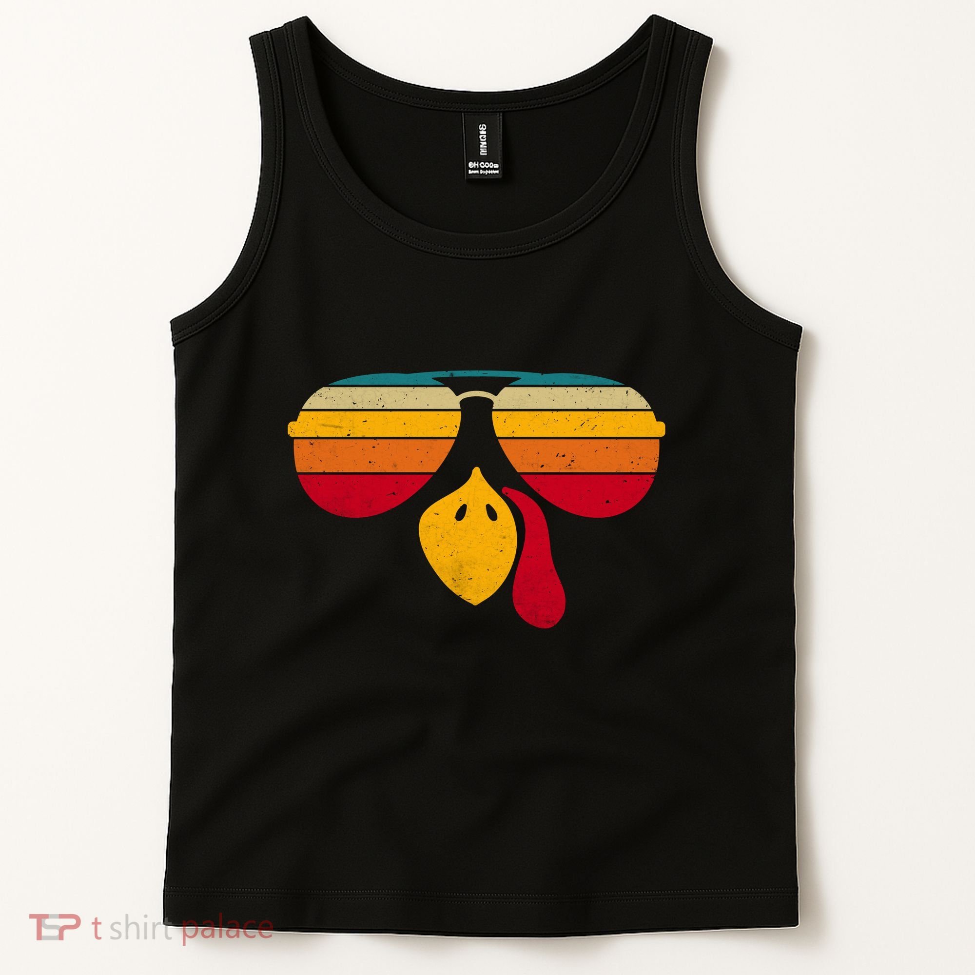 Turkey Face With Retro Sunglass Tank Top
