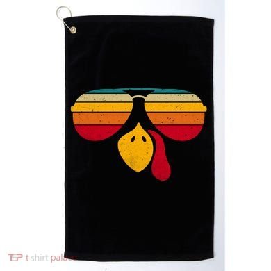 Turkey Face With Retro Sunglass Golf Towel