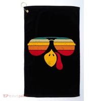 Turkey Face With Retro Sunglass Golf Towel thumb 0