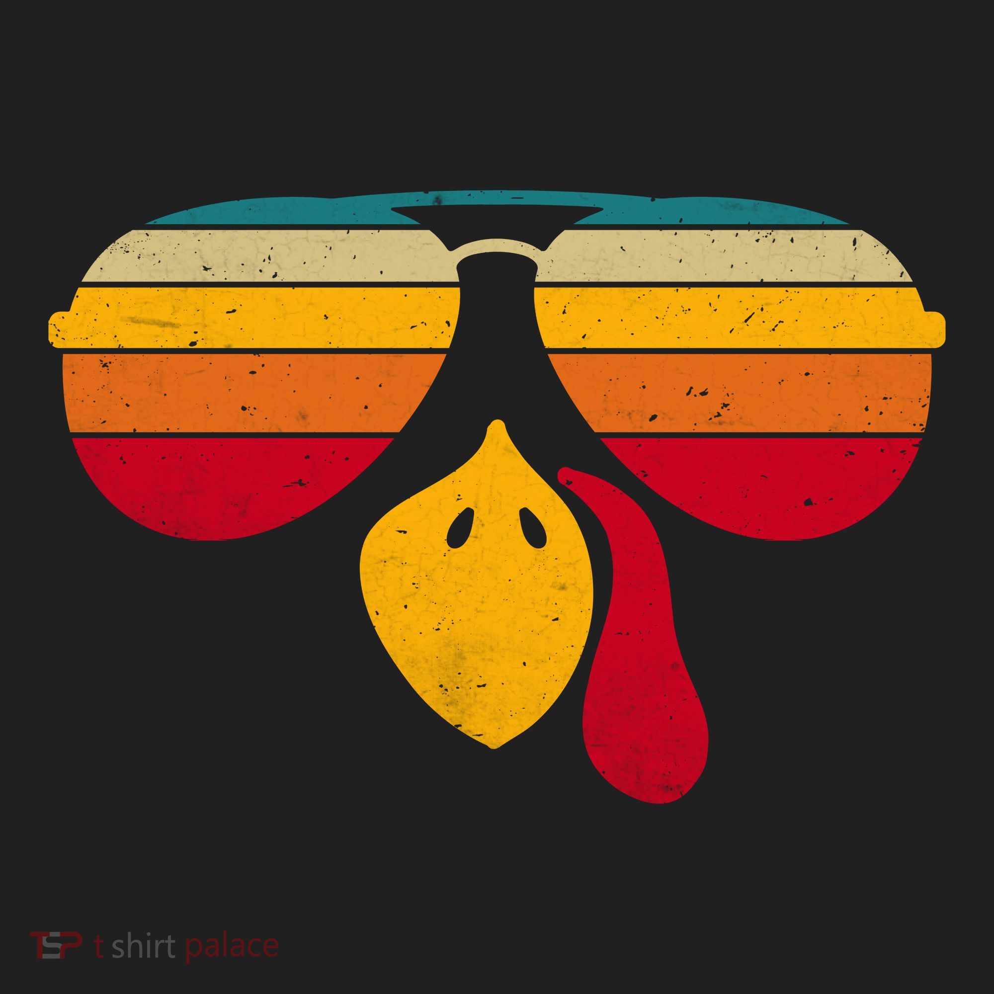 Turkey Face With Retro Sunglass Golf Towel