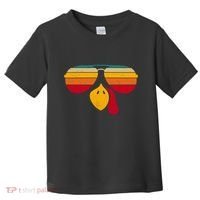 Turkey Face With Retro Sunglass Toddler T-Shirt thumb 0