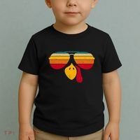 Turkey Face With Retro Sunglass Toddler T-Shirt thumb 2
