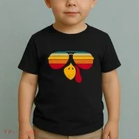 Turkey Face With Retro Sunglass Toddler T-Shirt thumb 2