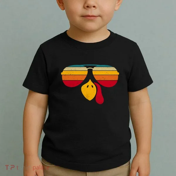 Turkey Face With Retro Sunglass Toddler T-Shirt