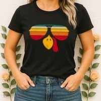 Turkey Face With Retro Sunglass Women's T-Shirt thumb 2
