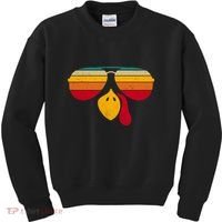 Turkey Face With Retro Sunglass Kids Sweatshirt thumb 0
