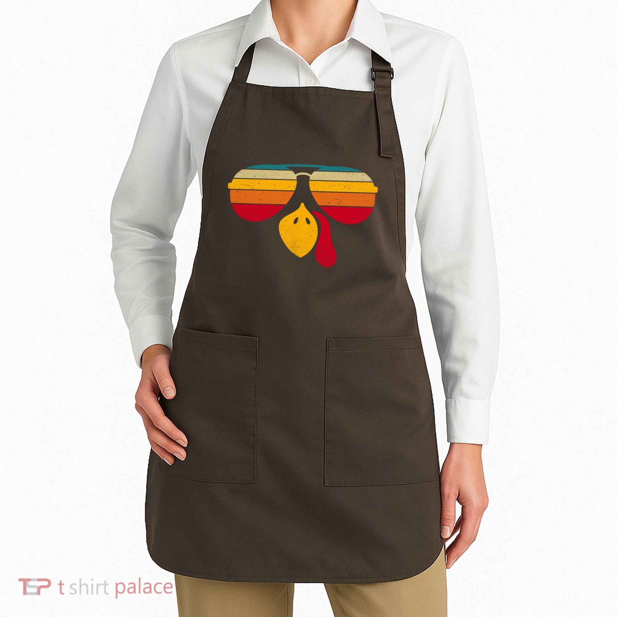 Turkey Face With Retro Sunglass Apron
