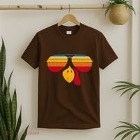 Turkey Face With Retro Sunglass T-Shirt thumb 2