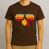 Turkey Face With Retro Sunglass T-Shirt thumb 3