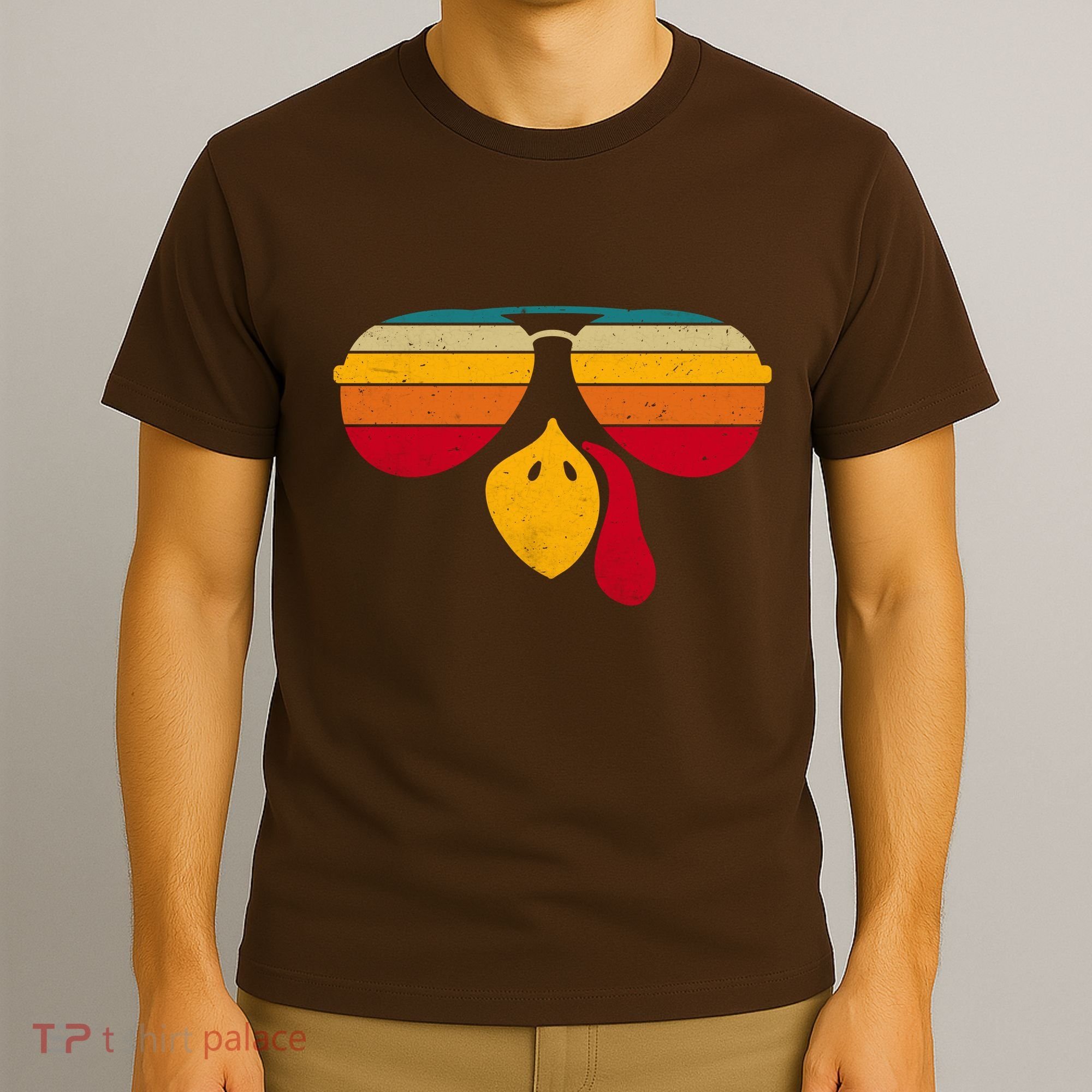 Turkey Face With Retro Sunglass T-Shirt
