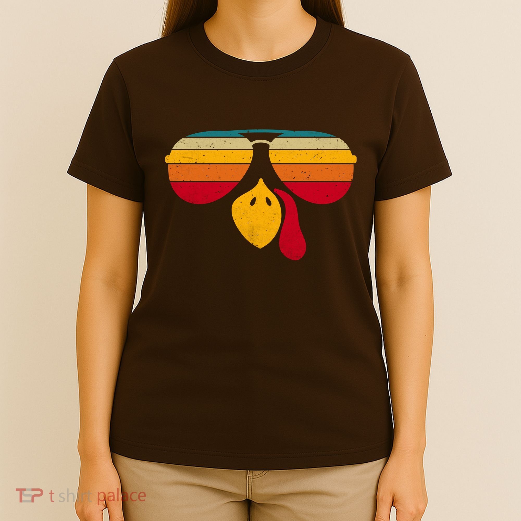 Turkey Face With Retro Sunglass T-Shirt