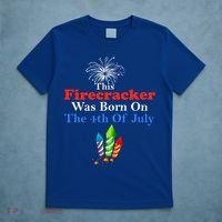 This Firecracker Was Born On The 4th Of July Birthday Usa Us Gift T-Shirt thumb 5
