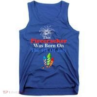 This Firecracker Was Born On The 4th Of July Birthday Usa Us Gift Tank Top thumb 0