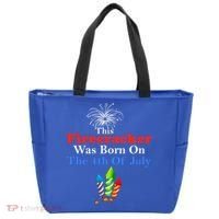 This Firecracker Was Born On The 4th Of July Birthday Usa Us Gift Tote Bag thumb 0