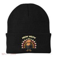 Thanksgiving For Women Meow Cat Turkey Beanie thumb 0