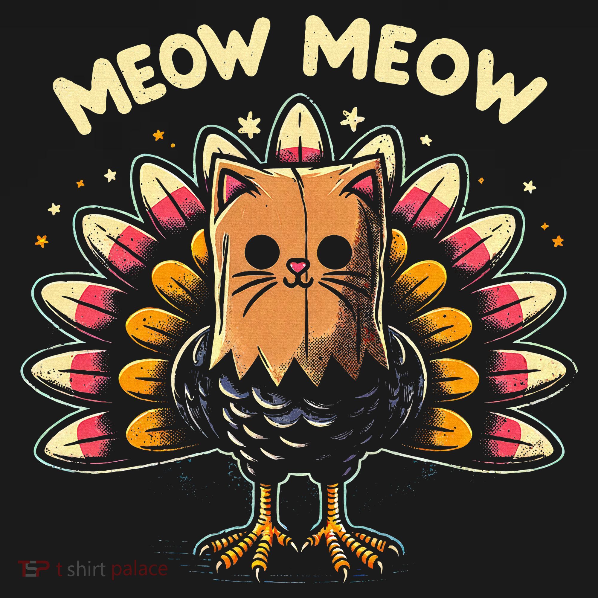Thanksgiving For Women Meow Cat Turkey Coaster