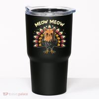 Thanksgiving For Women Meow Cat Turkey Tumbler thumb 0