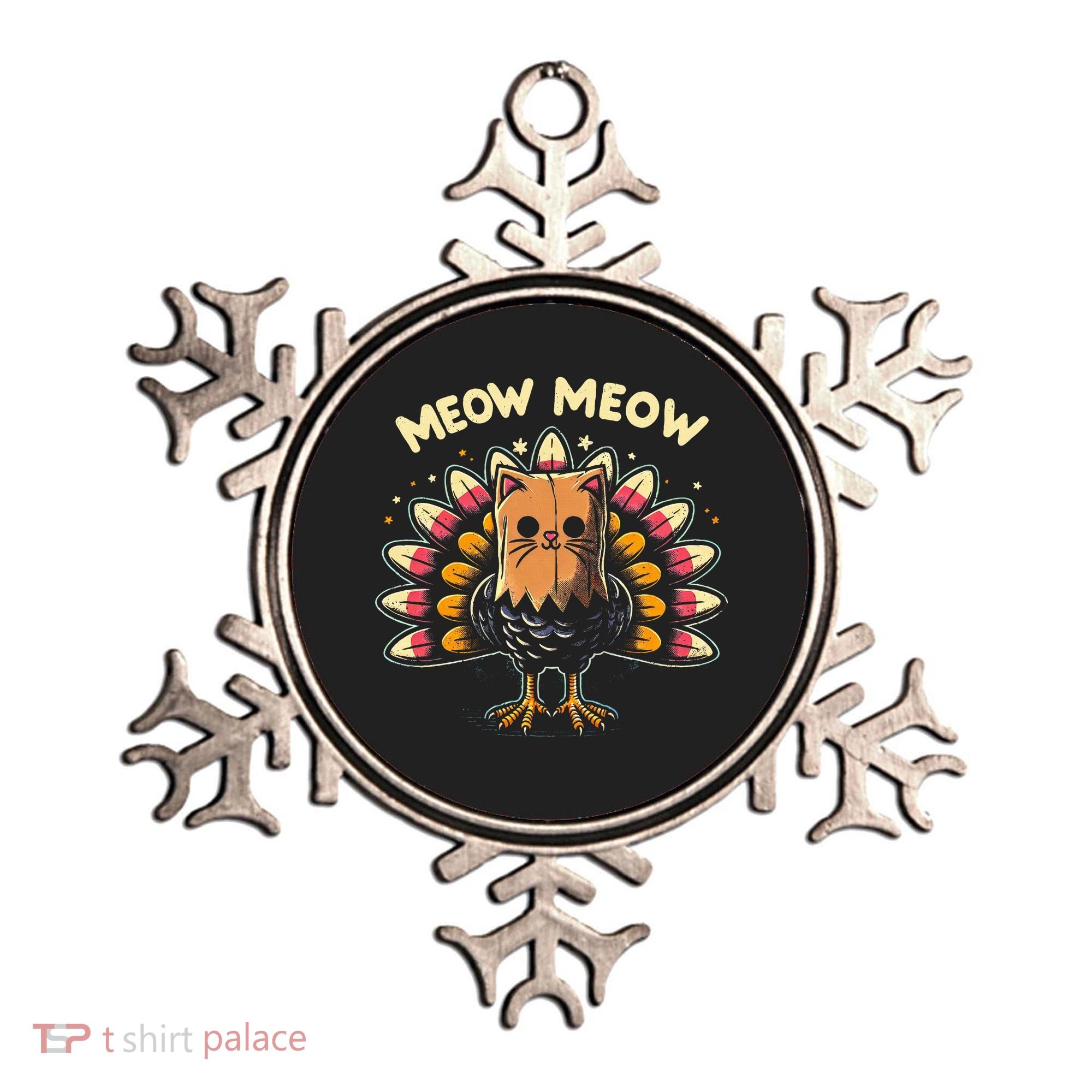 Thanksgiving For Women Meow Cat Turkey Ornament