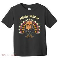 Thanksgiving For Women Meow Cat Turkey Toddler T-Shirt thumb 0