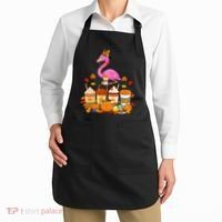 Thanksgiving Flamingo Wearing Hat Fall Coffee Cups Lover Apron thumb 2