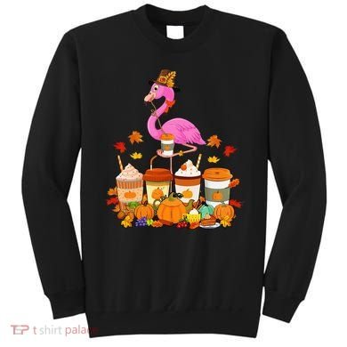 Thanksgiving Flamingo Wearing Hat Fall Coffee Cups Lover Sweatshirt
