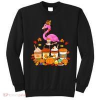 Thanksgiving Flamingo Wearing Hat Fall Coffee Cups Lover Sweatshirt thumb 0