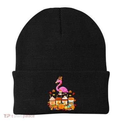 Thanksgiving Flamingo Wearing Hat Fall Coffee Cups Lover Beanie