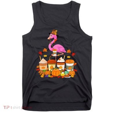 Thanksgiving Flamingo Wearing Hat Fall Coffee Cups Lover Tank Top