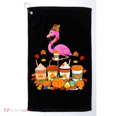 Thanksgiving Flamingo Wearing Hat Fall Coffee Cups Lover Golf Towel