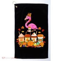 Thanksgiving Flamingo Wearing Hat Fall Coffee Cups Lover Golf Towel thumb 0