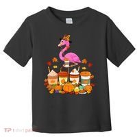Thanksgiving Flamingo Wearing Hat Fall Coffee Cups Lover Toddler T-Shirt thumb 0