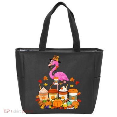 Thanksgiving Flamingo Wearing Hat Fall Coffee Cups Lover Tote Bag
