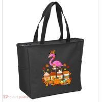 Thanksgiving Flamingo Wearing Hat Fall Coffee Cups Lover Tote Bag thumb 2