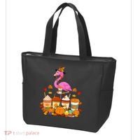 Thanksgiving Flamingo Wearing Hat Fall Coffee Cups Lover Tote Bag thumb 3
