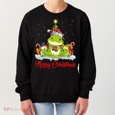 Tree Frog Xmas Tree Lighting Santa Tree Frog Christmas Funny Gift Women's Sweatshirt