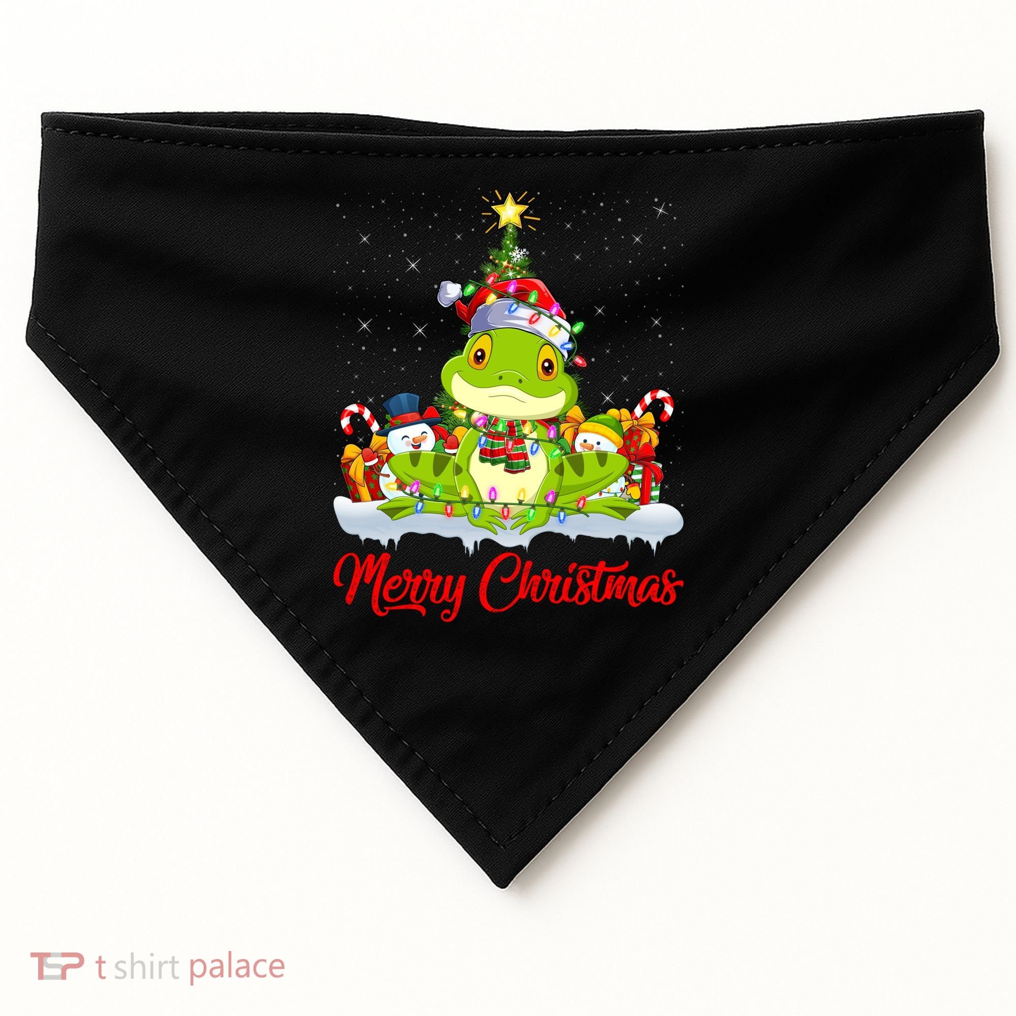 Tree Frog Xmas Tree Lighting Santa Tree Frog Christmas Funny Gift USA-Made Doggie Bandana