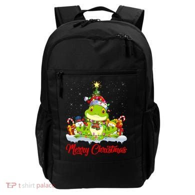 Tree Frog Xmas Tree Lighting Santa Tree Frog Christmas Funny Gift Backpack