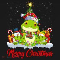 Tree Frog Xmas Tree Lighting Santa Tree Frog Christmas Funny Gift Backpack thumb 2