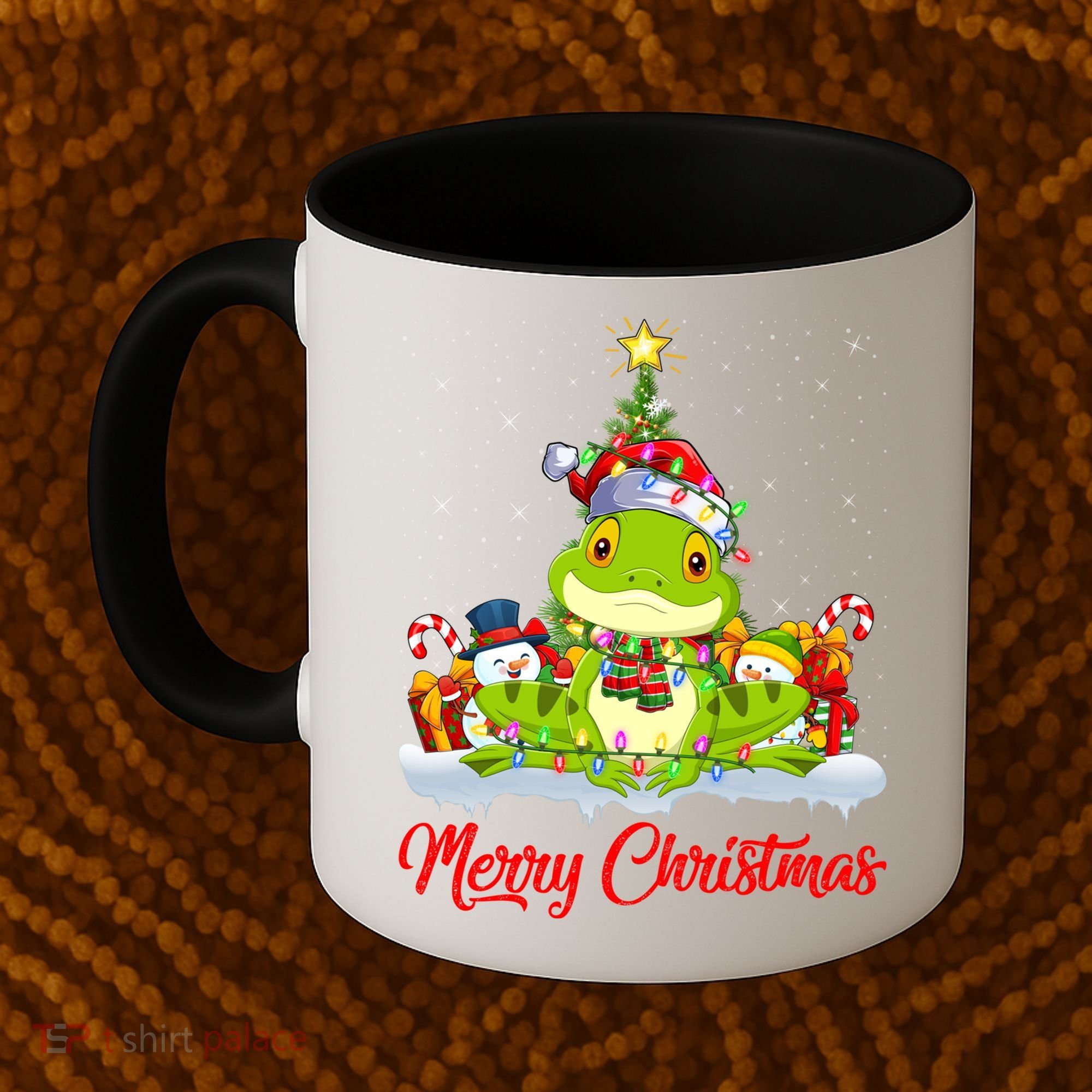 Tree Frog Xmas Tree Lighting Santa Tree Frog Christmas Funny Gift Coffee Mug