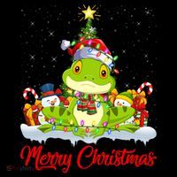 Tree Frog Xmas Tree Lighting Santa Tree Frog Christmas Funny Gift Women's Hoodie thumb 2